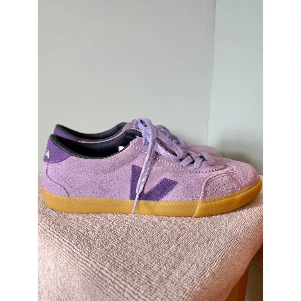 Veja Volley Low Top Suede Gum Sole Sneakers Purple Unisex | Men's 7 Women's 9